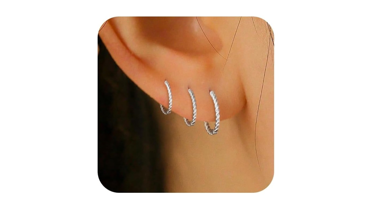 Gold Hoop Earrings Set