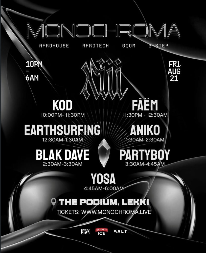 Monochroma: An Afrohouse and Afrotech Rave