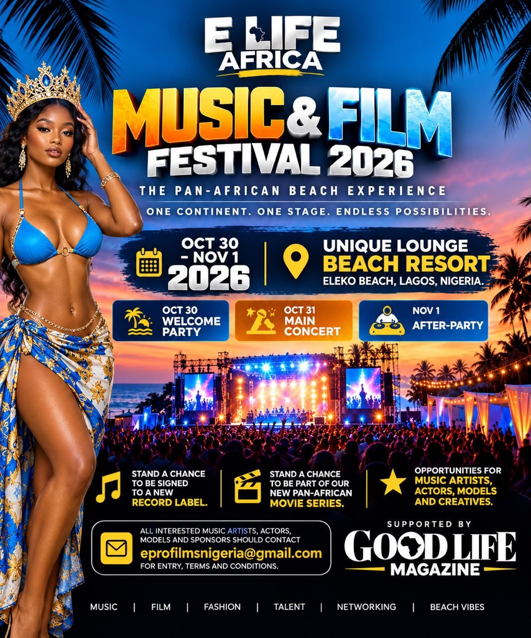 E Life Africa Music & Film Festival 2026 - Full Flyer